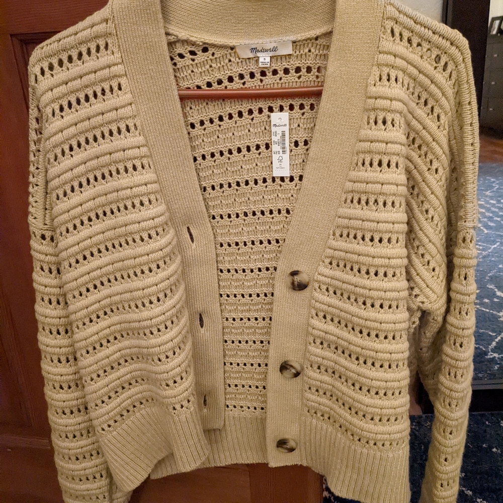 NWT Madewell Tanfield Open-stitch Cardigan Sweater